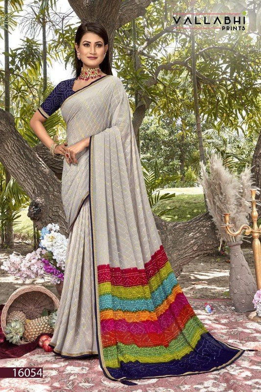 Vallabhi Atrangi-3 Vl-16054 Grey Georgette Saree