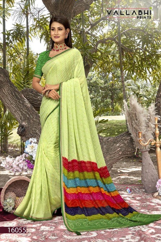 Vallabhi Atrangi-3 Vl-16055 Green Georgette Saree