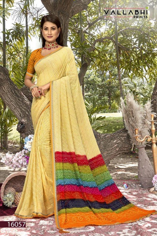 Vallabhi Atrangi-3 Vl-16057 Yellow Georgette Saree