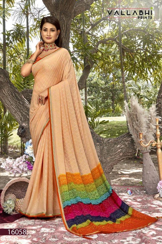 Vallabhi Atrangi-3 Vl-16058 Peach Georgette Saree