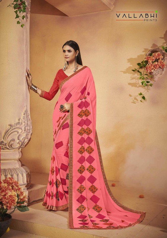 Vallabhi Firki Vl-25368 Pink Georgette Saree