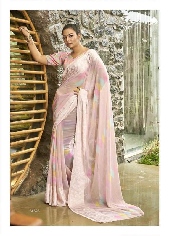 Vallabhi Gagan Vl-34595 Multicolor Georgette Saree