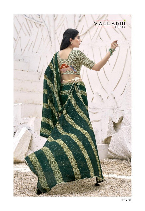 Vallabhi Ishqzaadi Vl-15781 Green Georgette Saree