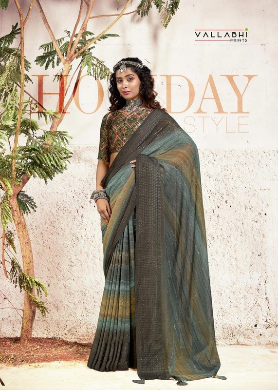 Vallabhi Mandaar Vl-15351 Multicolor Georgette Saree