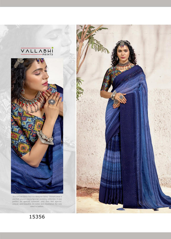 Vallabhi Mandaar Vl-15356 Multicolor Georgette Saree