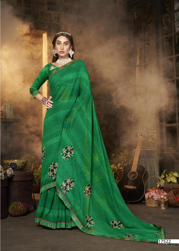 Vallabhi Philippa Vl-17522 Green Georgette Saree