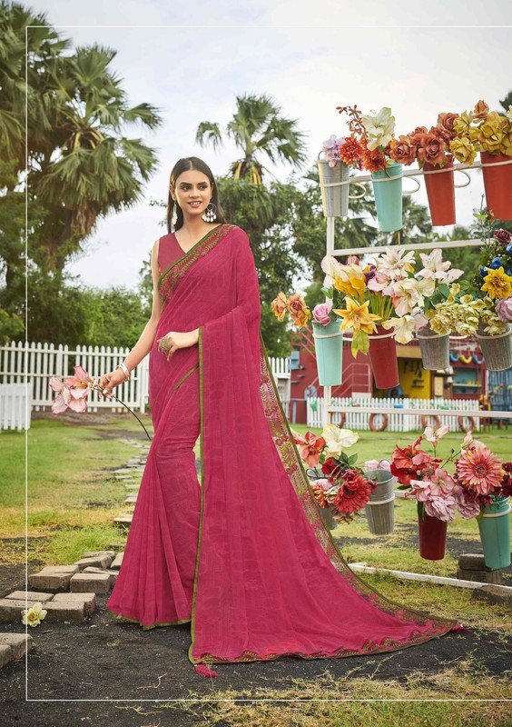 Vallabhi Roohi Vl-25379 Pink Georgette Saree