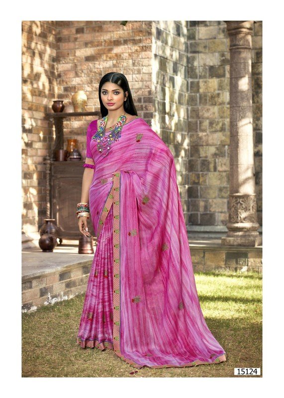 Vallabhi Seeza Vl-15124 Pink Georgette Saree