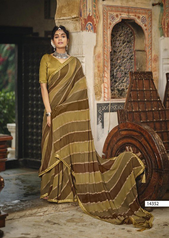 Vallabhi Suhana Safar Vl-14352 Brown Georgette Saree