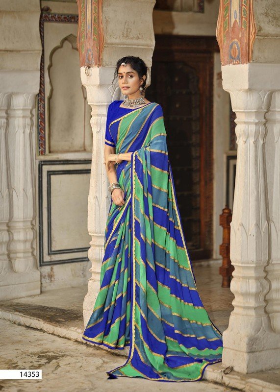 Vallabhi Suhana Safar Vl-14353 Blue Georgette Saree