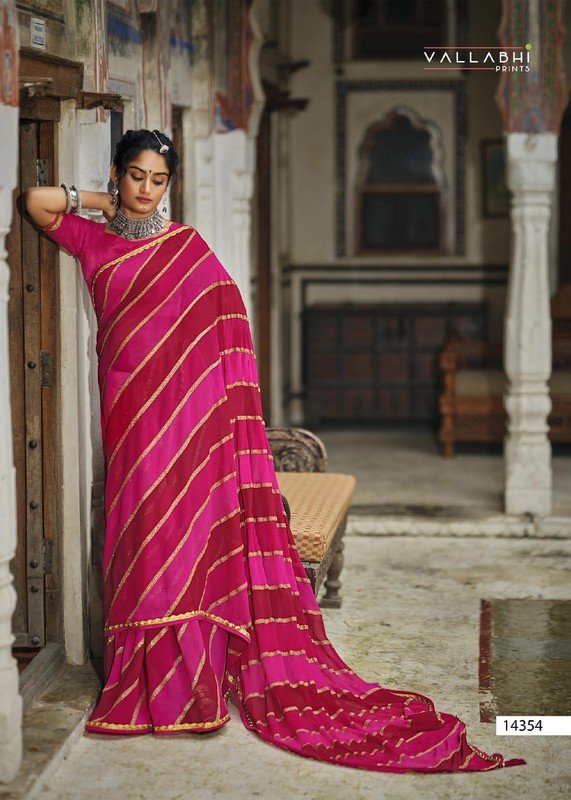 Vallabhi Suhana Safar Vl-14354 Pink Georgette Saree