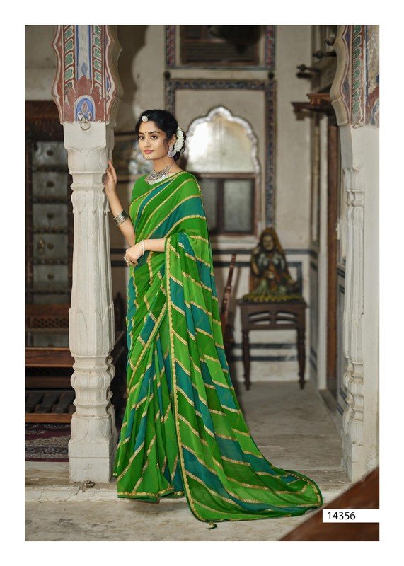 Vallabhi Suhana Safar Vl-14356 Green Georgette Saree