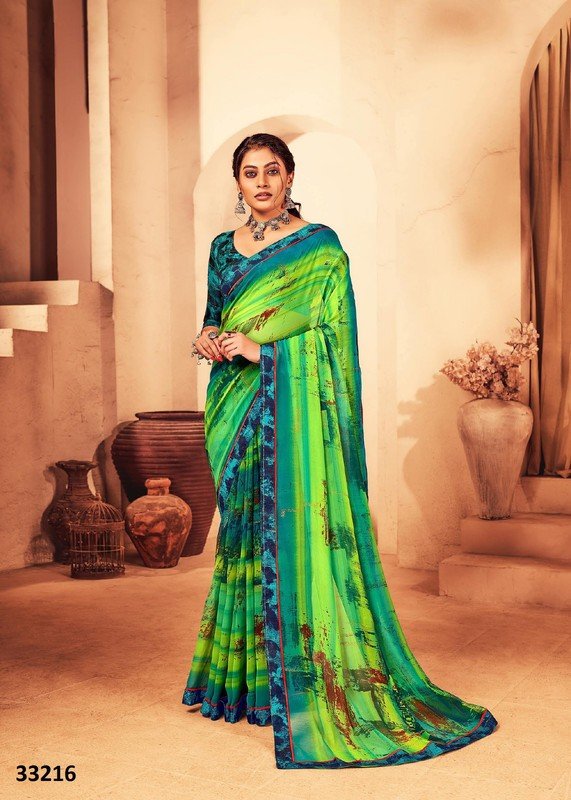 Vallabhi Vipasa Vol-2 Vl-33216 Green Georgette Saree