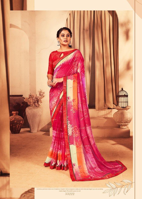 Vallabhi Vipasa Vol-2 Vl-33222 Pink Georgette Saree