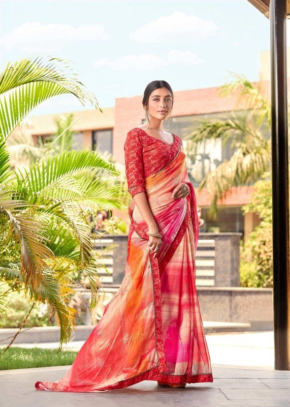 Vallabhi Vipasa Vl-33037 Multicolor Georgette Saree