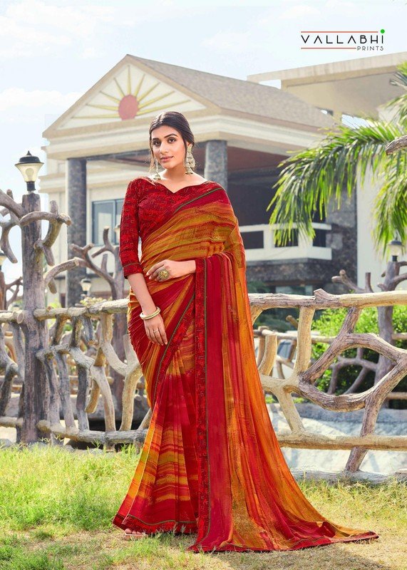 Vallabhi Vipasa Vl-33039 Multicolor Georgette Saree