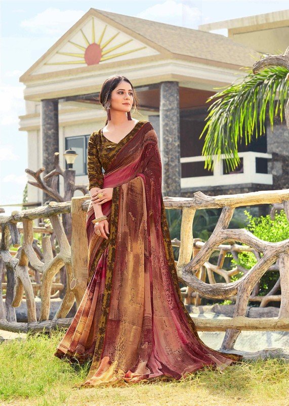 Vallabhi Vipasa Vl-33040 Multicolor Georgette Saree