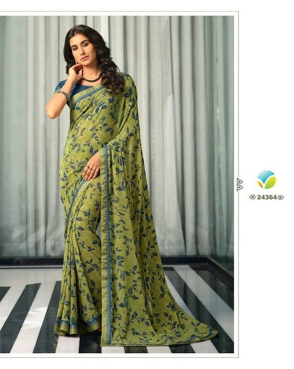 Vinay Starwalk-67 Vn-V24364 Green Georgette Saree