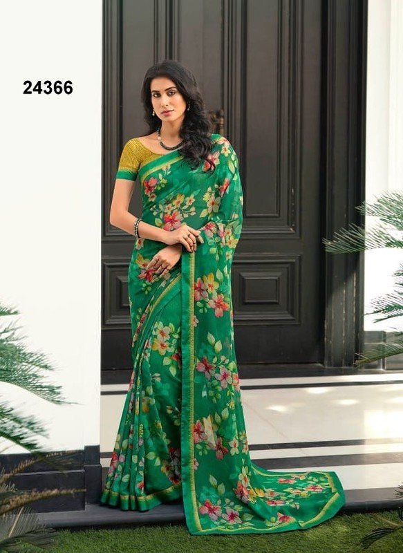 Vinay Starwalk-67 Vn-V24366 Green Georgette Saree