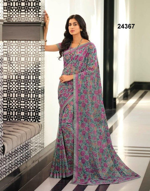 Vinay Starwalk-67 Vn-V24367 Grey Georgette Saree