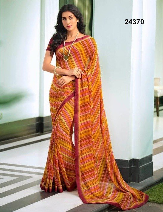 Vinay Starwalk-67 Vn-V24370 Multicolor Georgette Saree