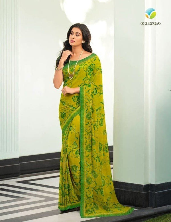 Vinay Starwalk-67 Vn-V24372 Green Georgette Saree