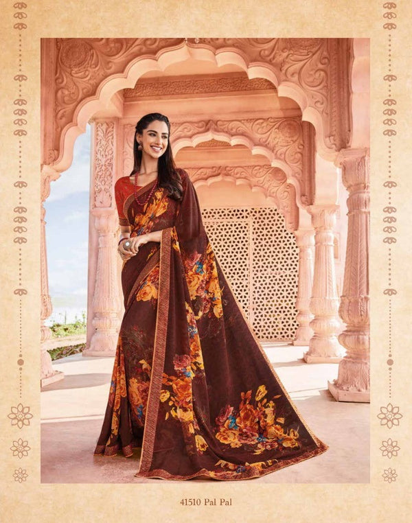 Vipul Old Hit Collection Vp-41510 Brown Georgette Saree