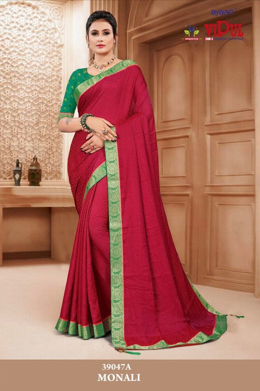 Vipul Monali Vp-39047-A Maroon Silk Saree