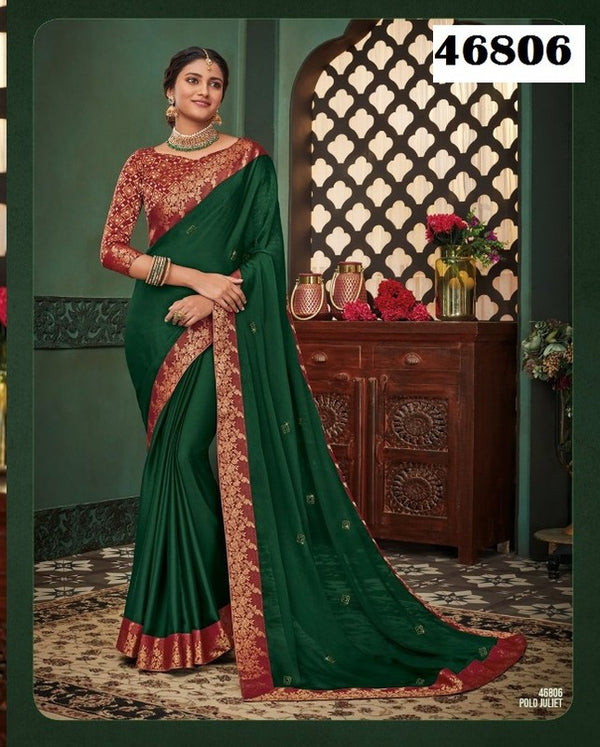 Vipul Polo Juliet Mastani Vp-46806 Green Chiffon Saree