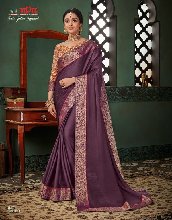 Vipul Polo Juliet Mastani Vp-46807 Mauve Chiffon Saree