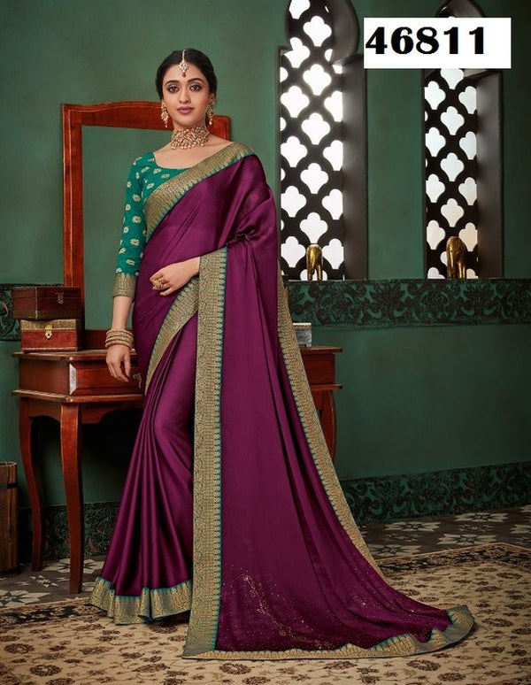 Vipul Polo Juliet Mastani Vp-46811 Violet Chiffon Saree