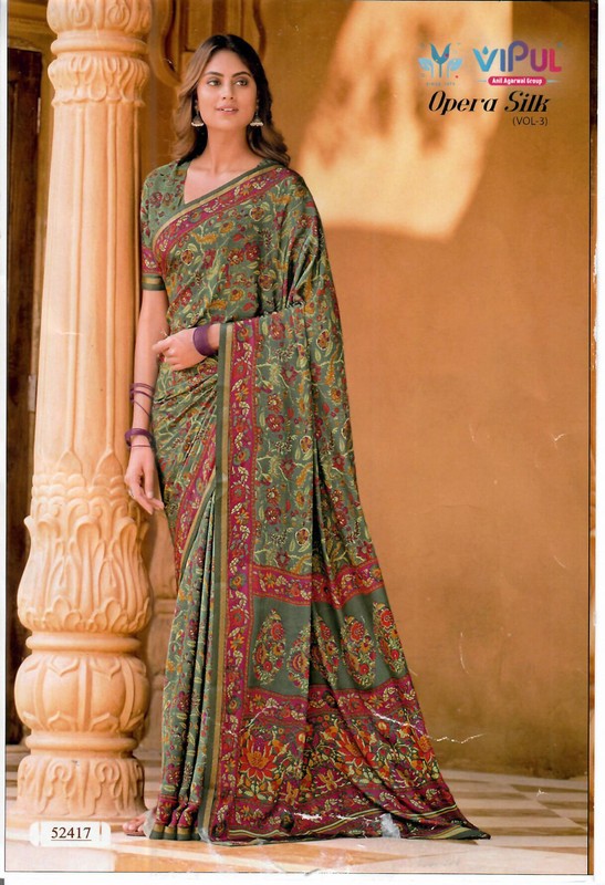 Vipul Triya Vp-52417 Multicolor Vichitra Silk Saree
