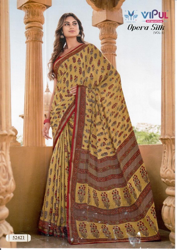 Vipul Triya Vp-52421 Multicolor Vichitra Silk Saree