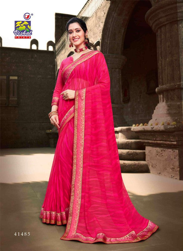 Vishal Aspire-06 Vs-41485 Georgette Pink Saree