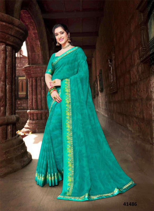 Vishal Aspire-06 Vs-41486 Georgette Green Saree