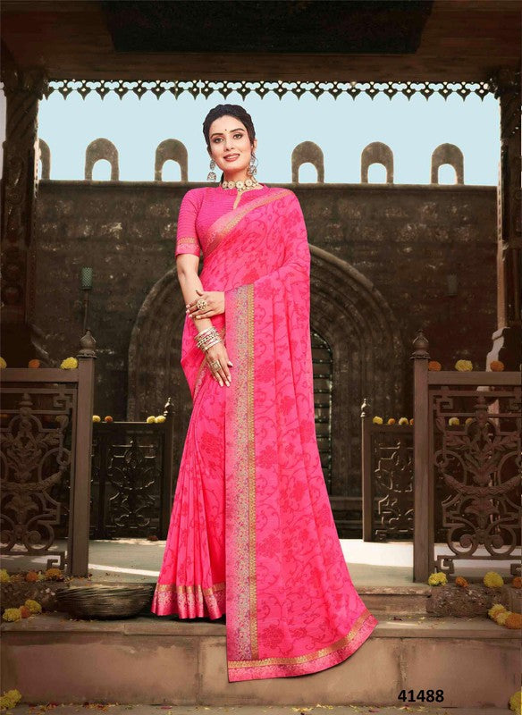 Vishal Aspire-06 Vs-41488 Georgette Pink Saree