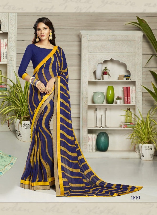 Vishal All Time Hit Vs-1551 Georgette Blue Saree