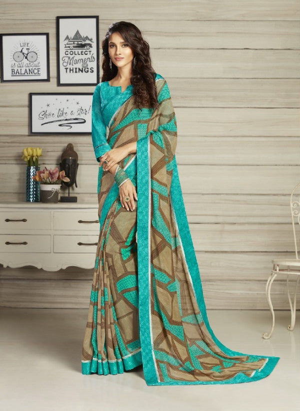 Vishal All Time Hit Vs-1562 Georgette Blue Saree