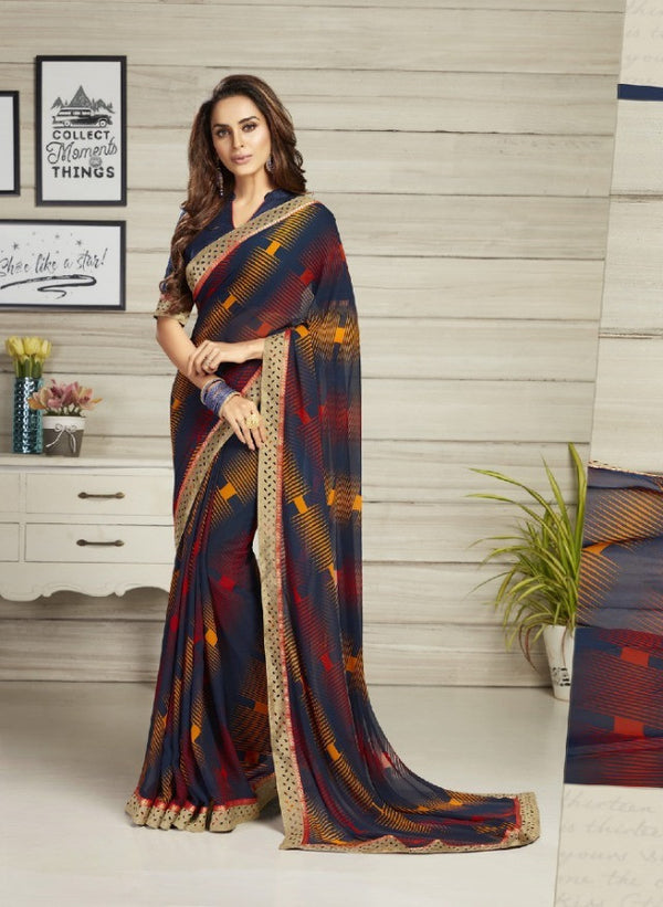 Vishal All Time Hit Vs-1563 Georgette Multicolor Saree