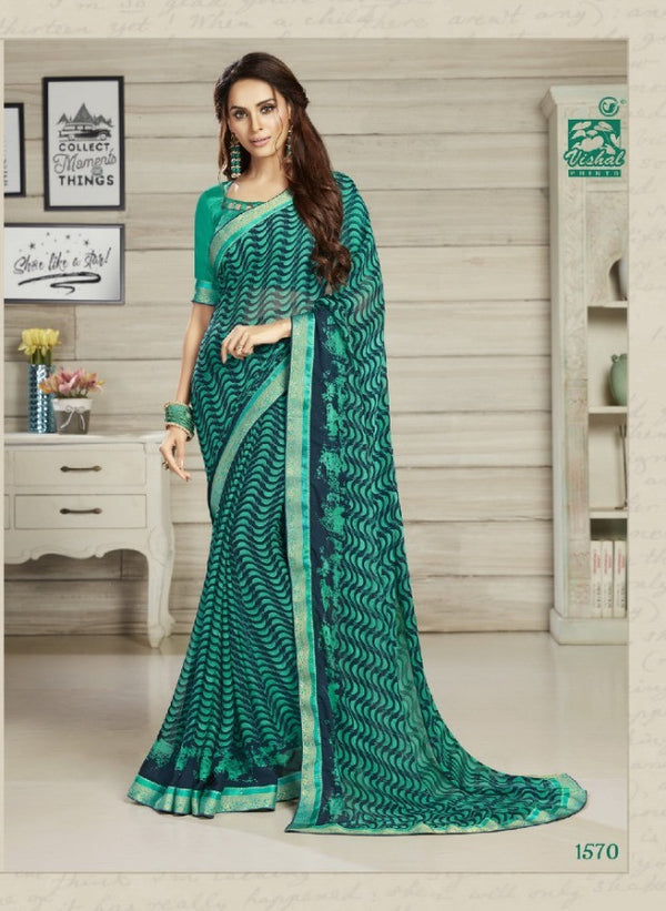 Vishal All Time Hit Vs-1570 Georgette Blue Saree