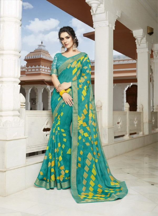 Vishal All Time Hit Vs-1748 Chiffon Blue Saree