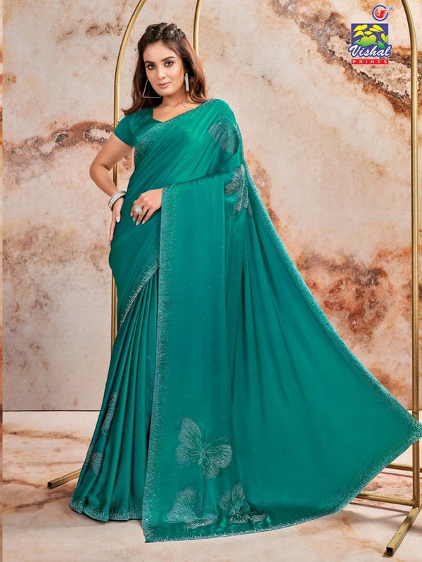 Vishal D'Amore Vs-44403 Satin Silk Blue Saree