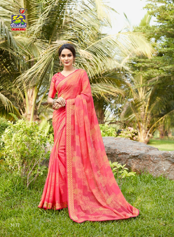 Vishal All Time Hit Vs-3177 Brasso Pink Saree