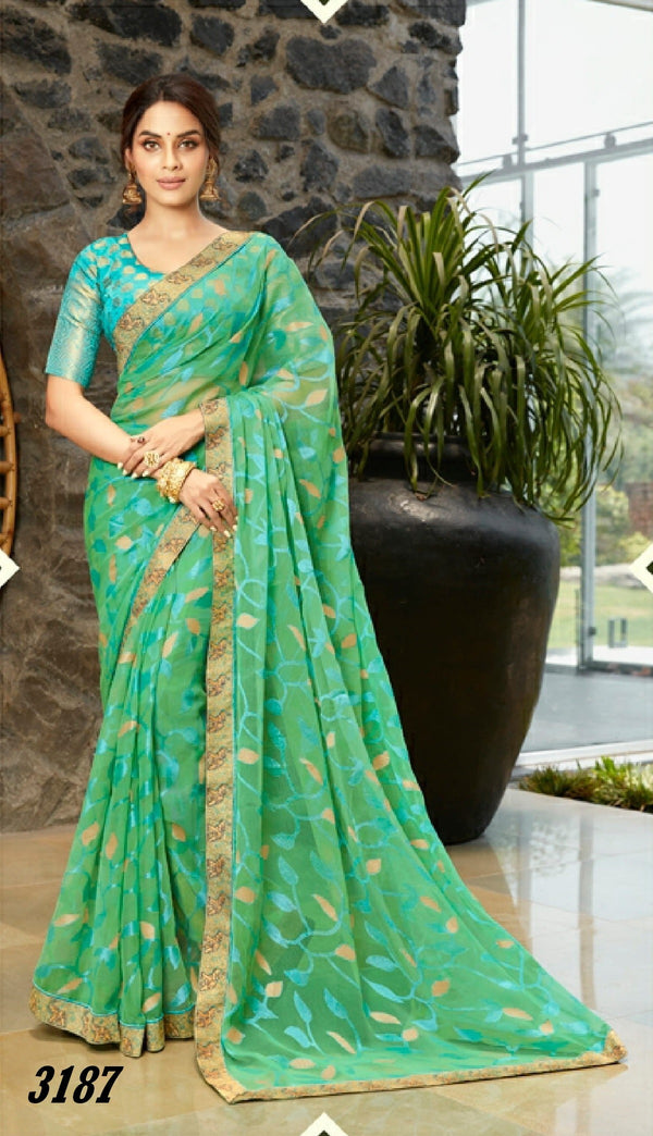 Vishal All Time Hit Vs-3187 Brasso Green Saree