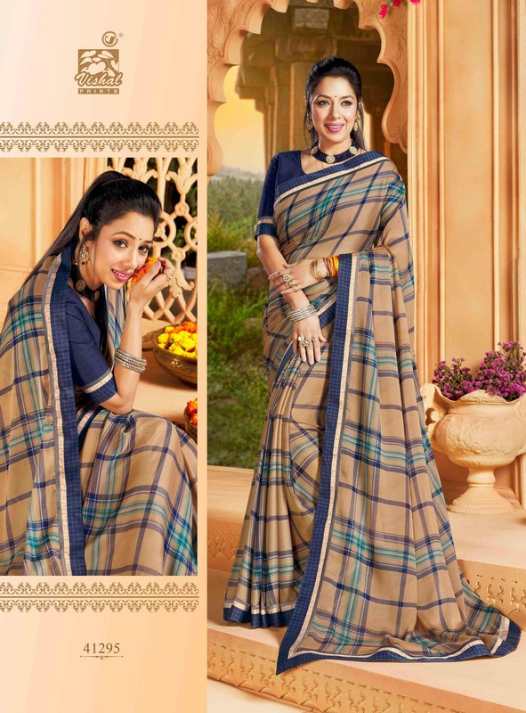 Vishal Vanita Vs-41295 Chiffon Brown Saree