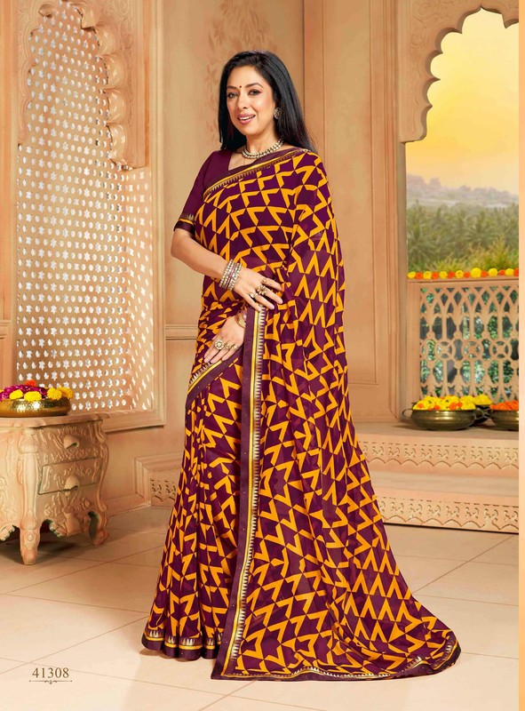 Vishal Vanita Vs-41308 Georgette Maroon Saree