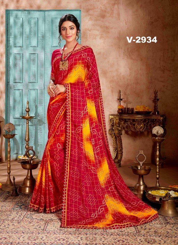 Vishal All Time Hit Vs-2934 Georgette Red Saree