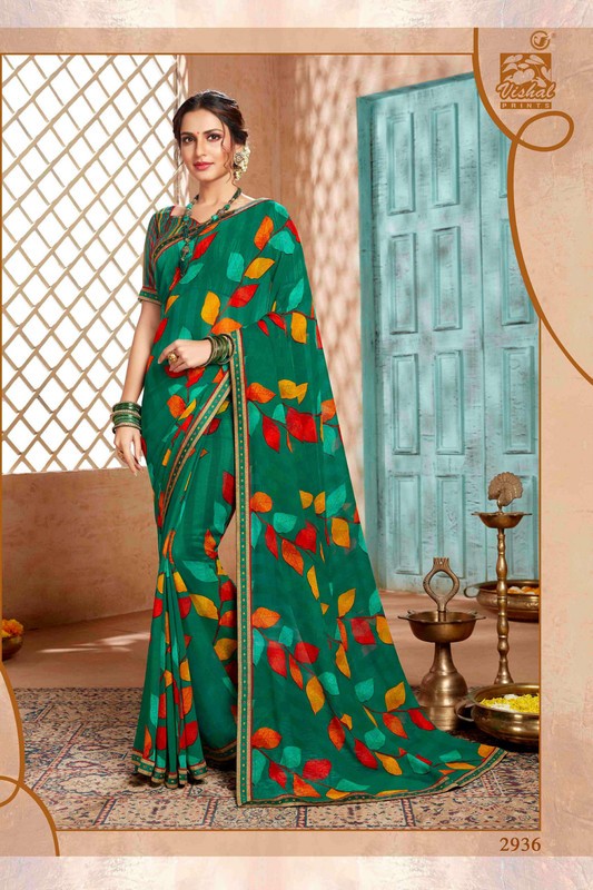 Vishal All Time Hit Vs-2936 Georgette Green Saree