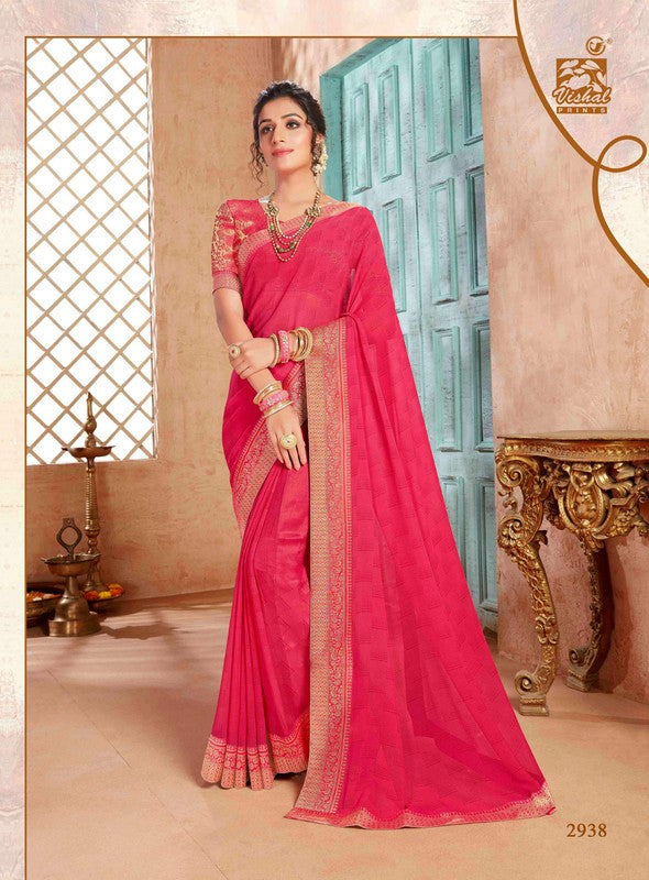 Vishal All Time Hit Vs-2938 Georgette Pink Saree